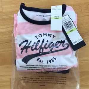 Tommy Hilfiger Ruffle Hem Top and Navy Joggers Set